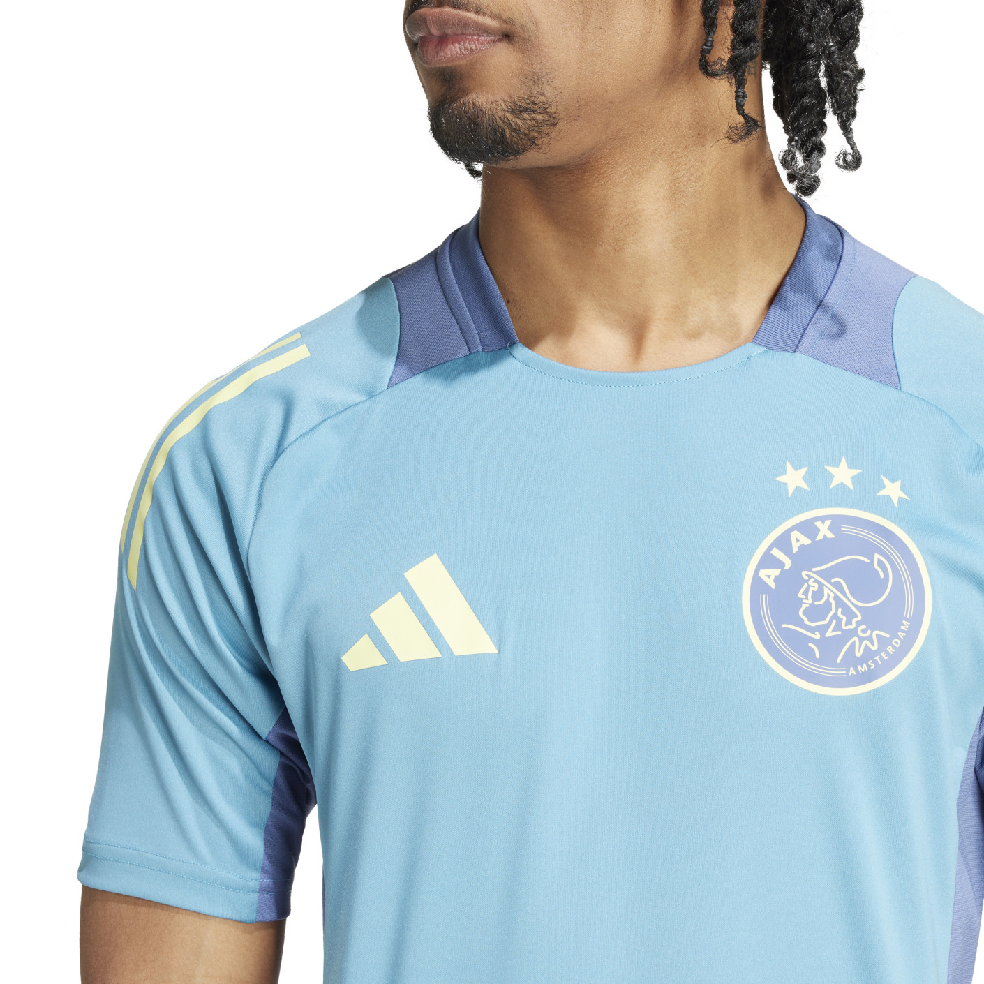 Adidas Ajax Trainingsshirt 2024-2025 Lichtblauw Blauw Geel