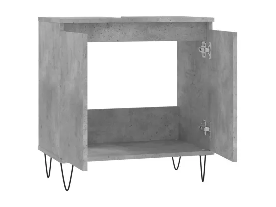Armoire de bain gris béton 58x33x60 cm bois d'ingénierie