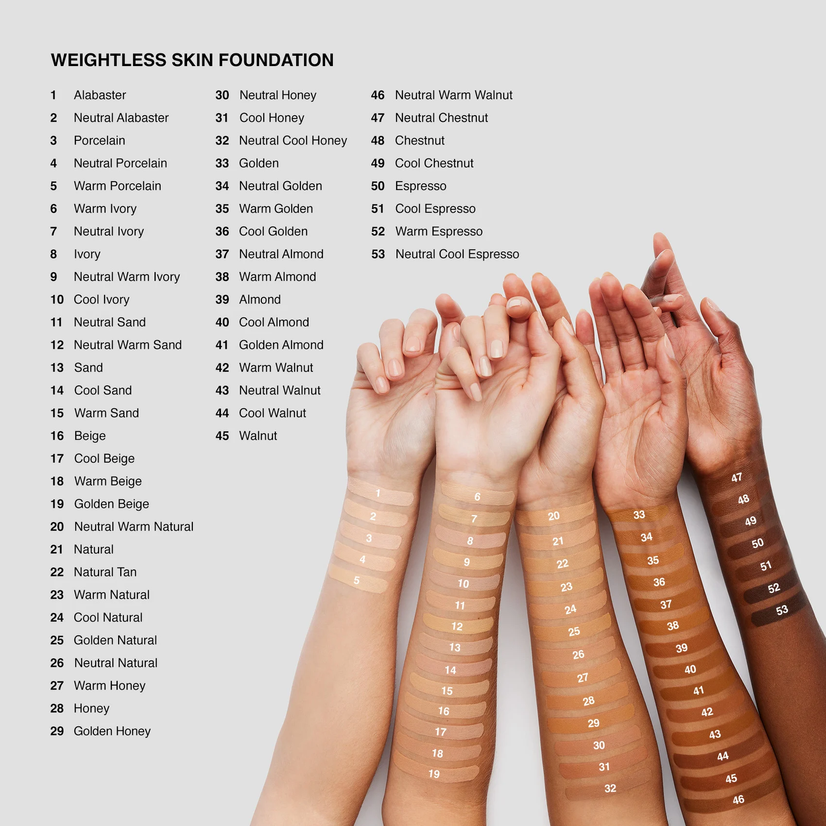 WEIGHTLESS SKIN FOUNDATION - Fond de teint tenue 24 heures SPF15 |- Neutral Cool Honey