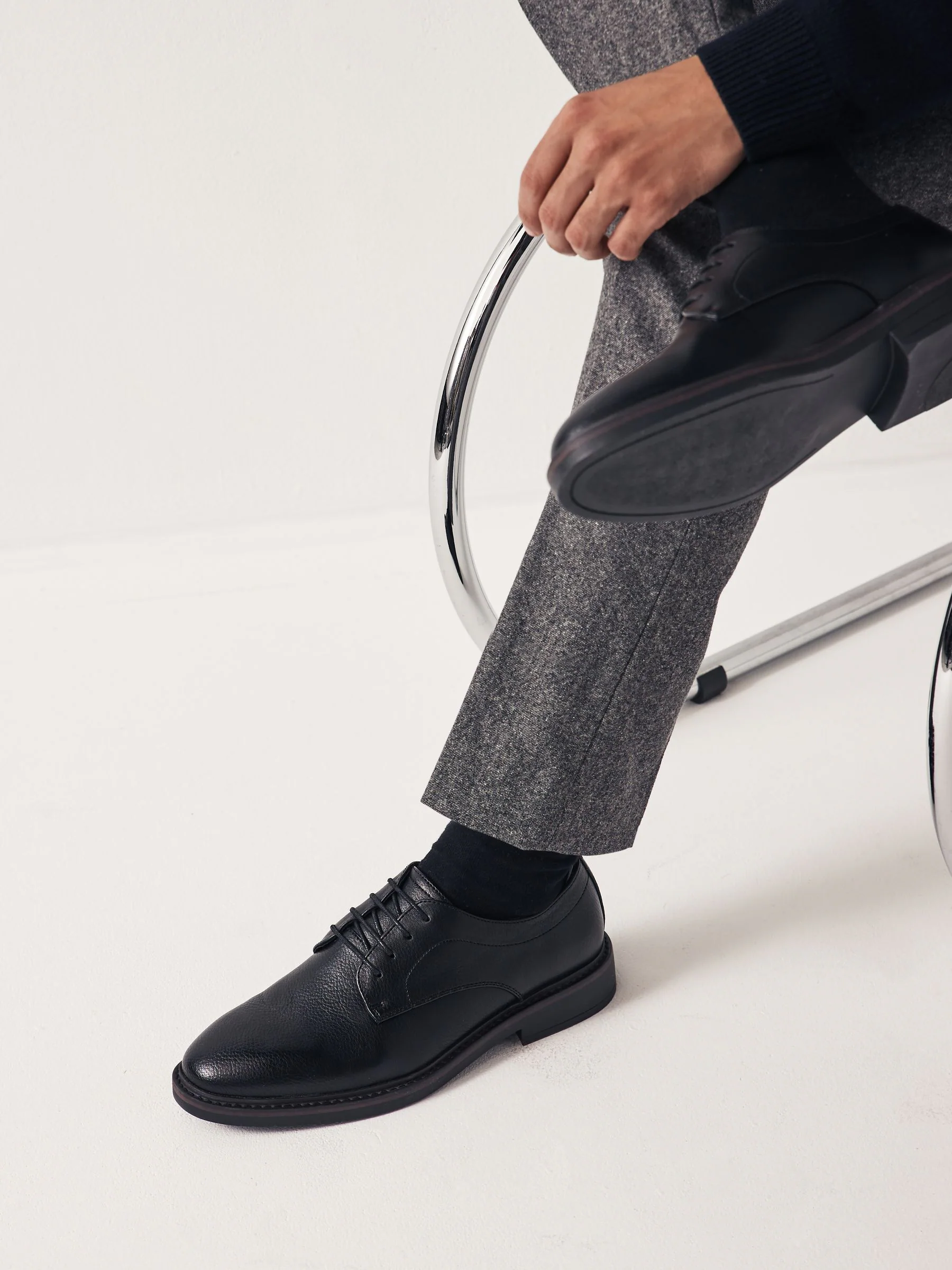 Zwart - Derby-schoenen met dikke zool