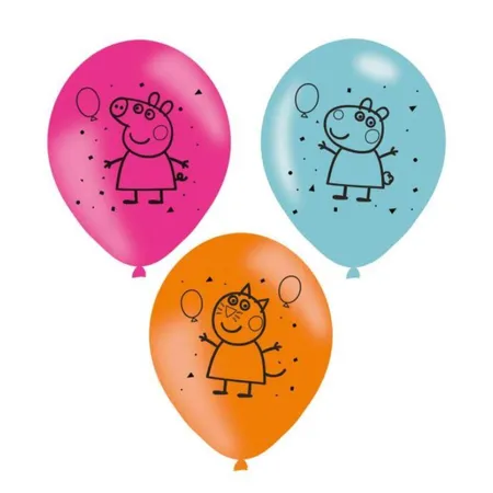 amscan Latex Luftballons 23cm Peppa Pig, 6 Stück