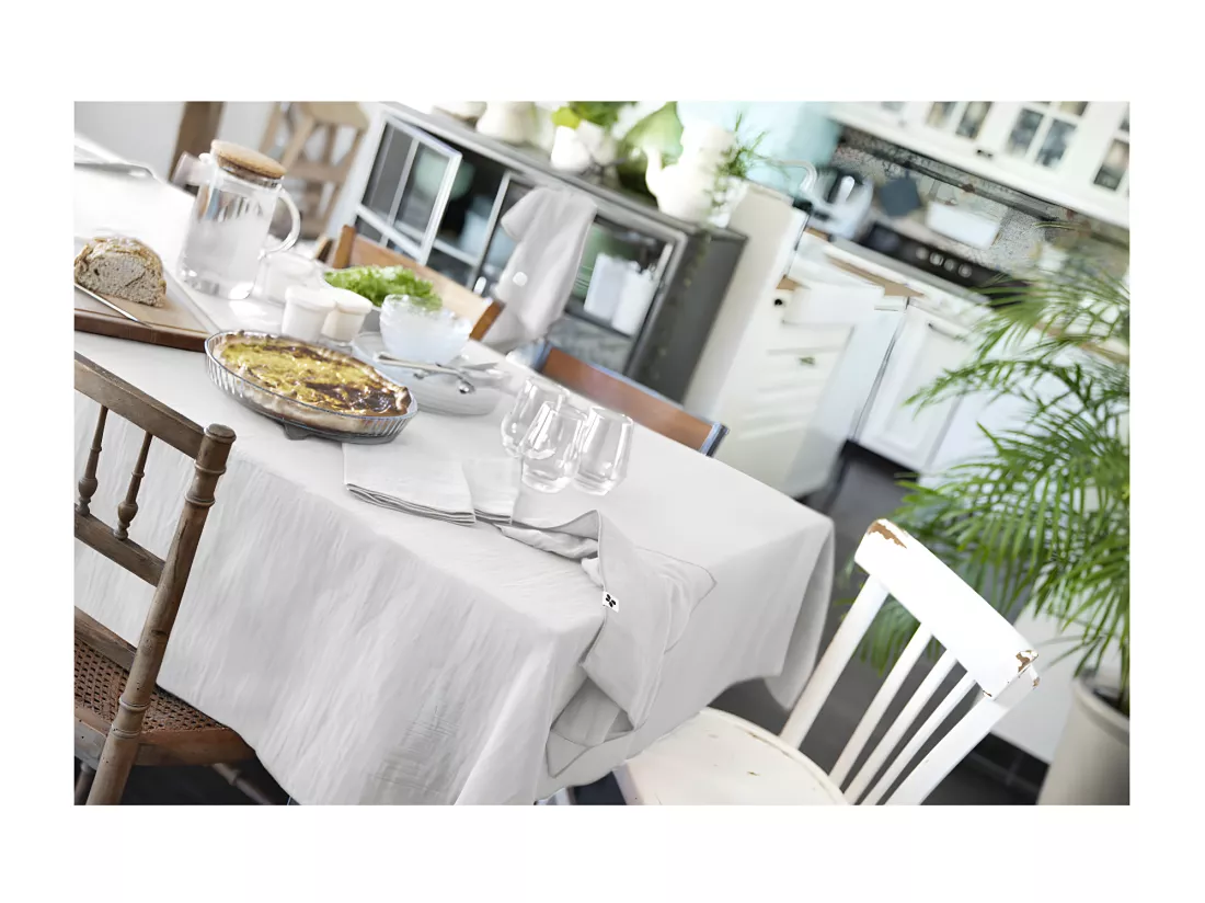 OUREA - Nappe Rectangulaire 150x250cm Gaze de Coton Nuage