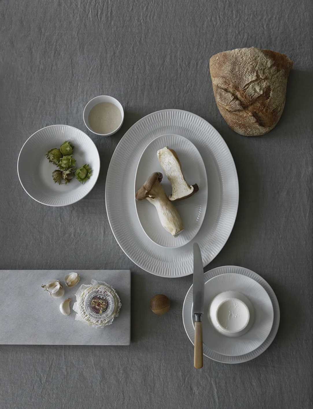 Royal Copenhagen Hvid Riflet Asiet