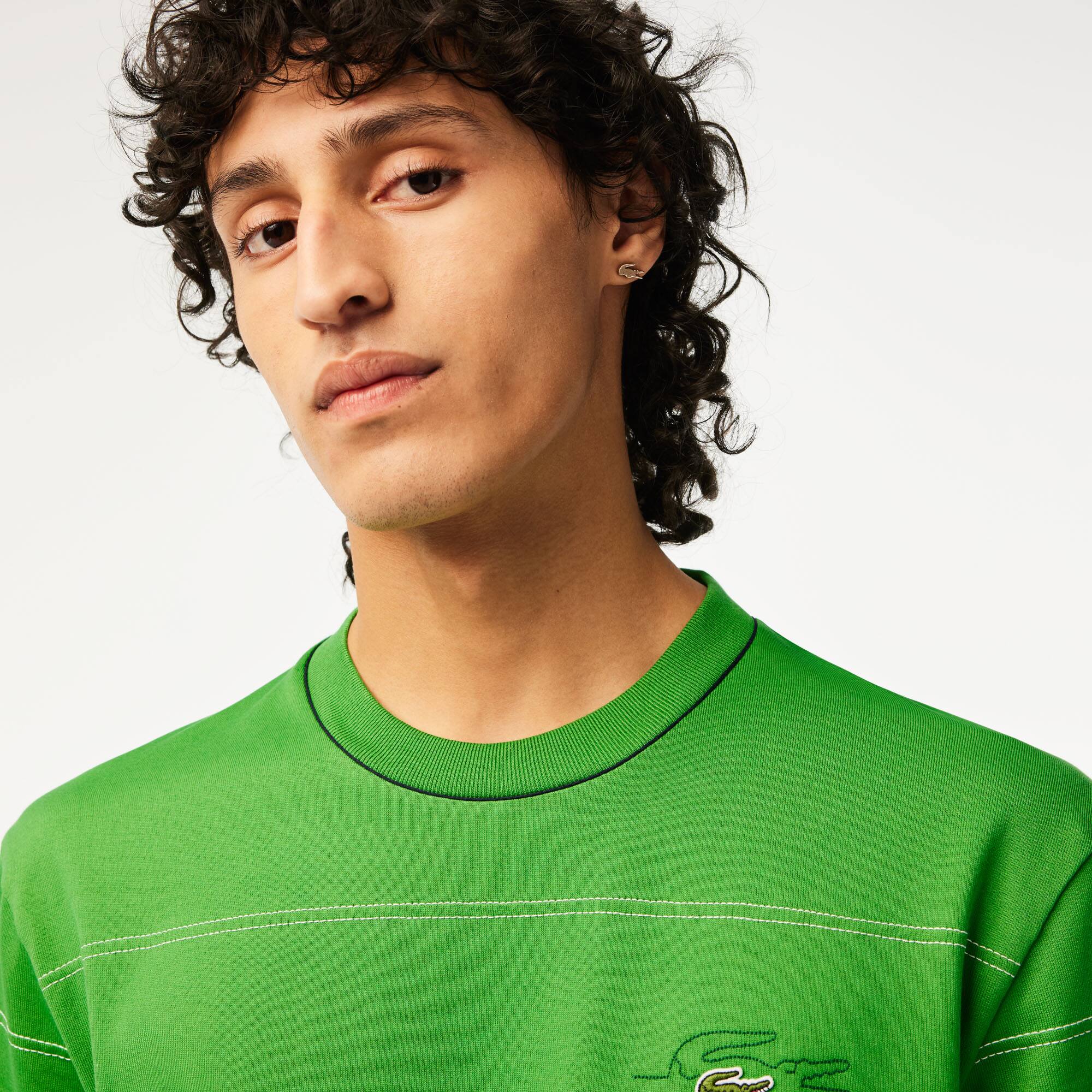 T-shirt homme Lacoste à rayures en jersey de coton biologique T-Shirts - Vert - Lacoste - Homme