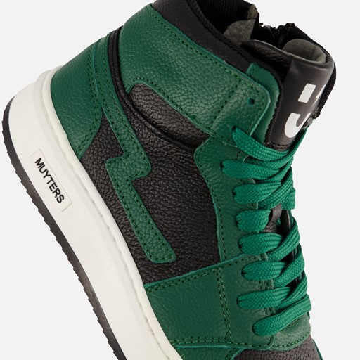 Muyters hoge Sneakers groen Leer