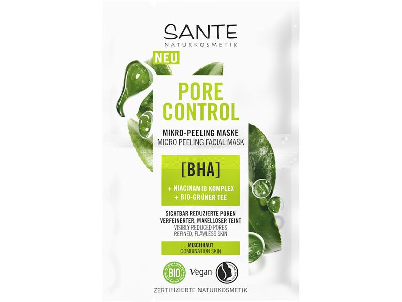SANTE Gesichtsmaske Pore Control BHA 8 ml4 Stück Natürliche und porenreinigende Gesichtsmaske