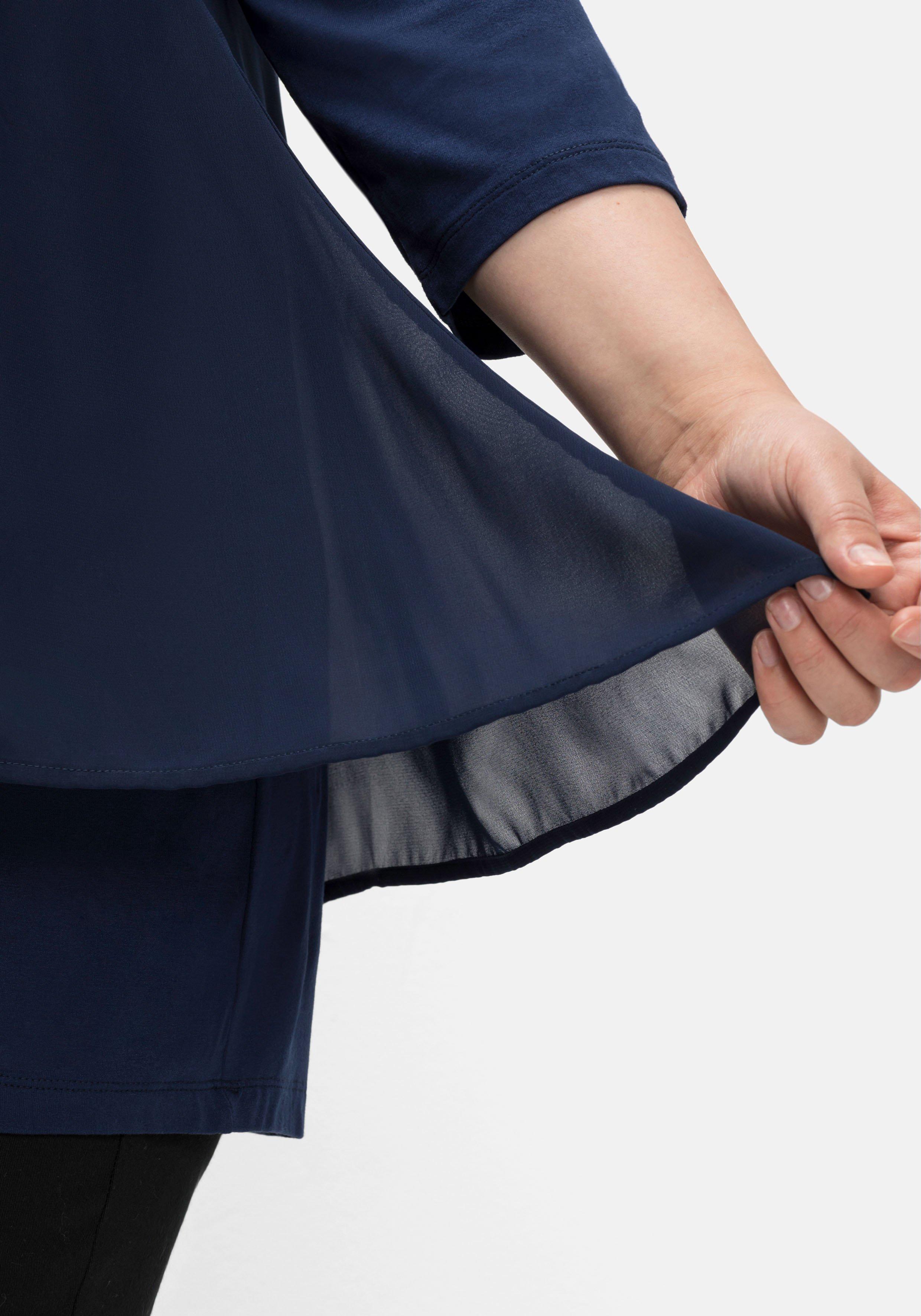 Blusenshirt mit Chiffon, doppellagig