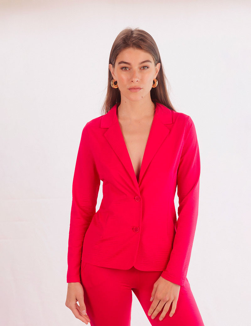 HBT WAFFLE  | SHIRLEY VESTE FUSHIA