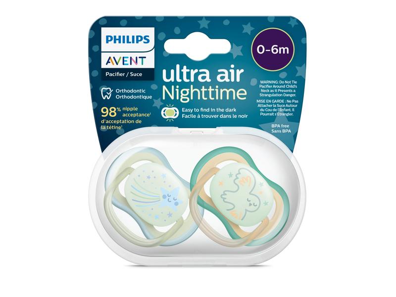 PHILIPS AVENT Nuggi ultra air Night 0-6 Mt. Sternschnuppe/E Sauger aus 100% lebensmitteltauglichem Silikon