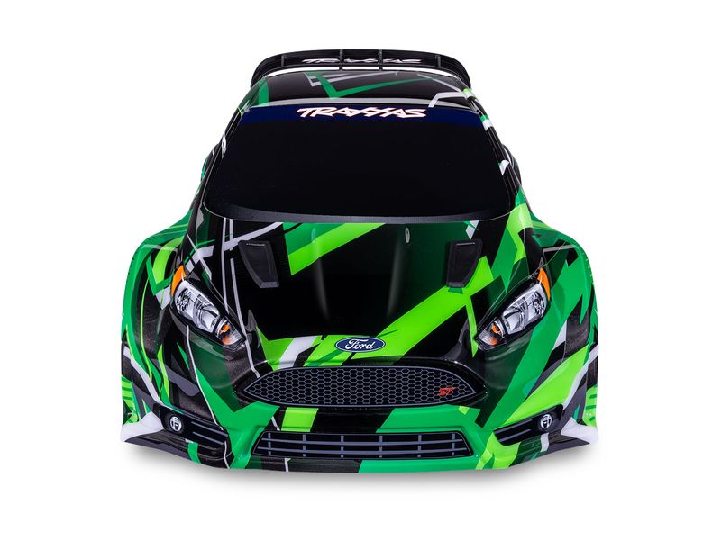 Traxxas Rally Ford Fiesta ST VXL 4WD Grün, ARTR, 1:10 Robustes RC Rallyauto mit 3S Brushless Antrieb