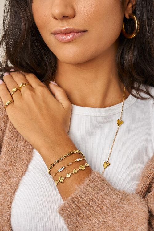 Minimalistische armband vierkant met strass