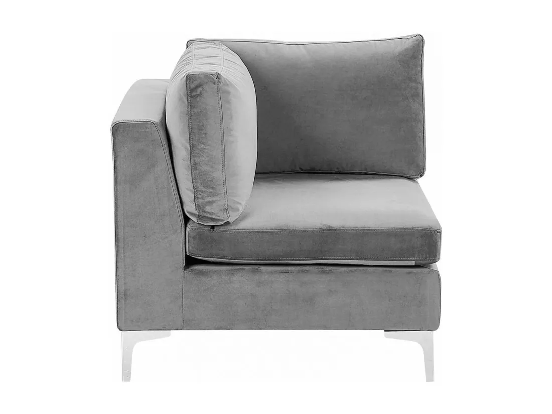 Canapé panoramique modulable en velours gris 6 places EVJA