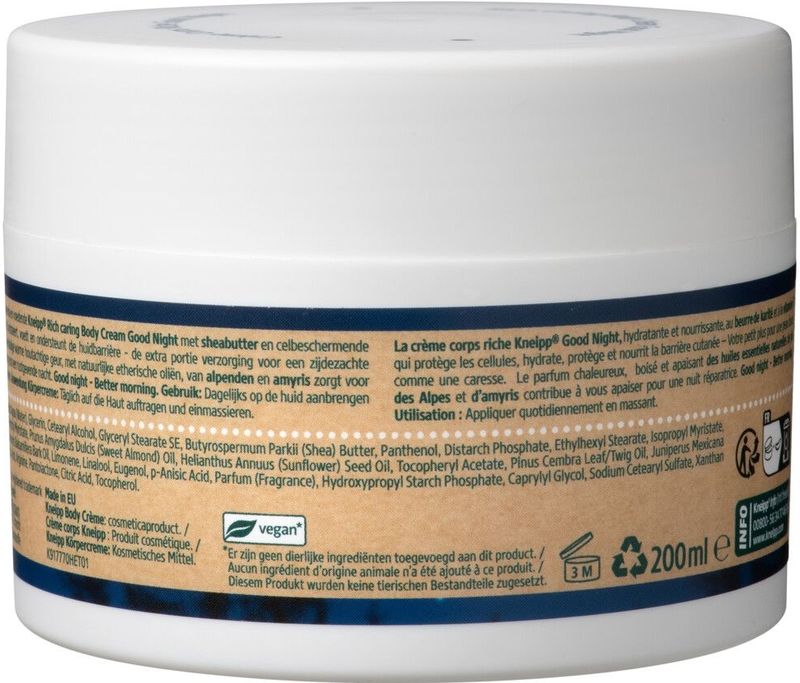 Kneipp Good Night - Body Crème - Alpenden en Amyris - Goede nachtrust - 200 ml