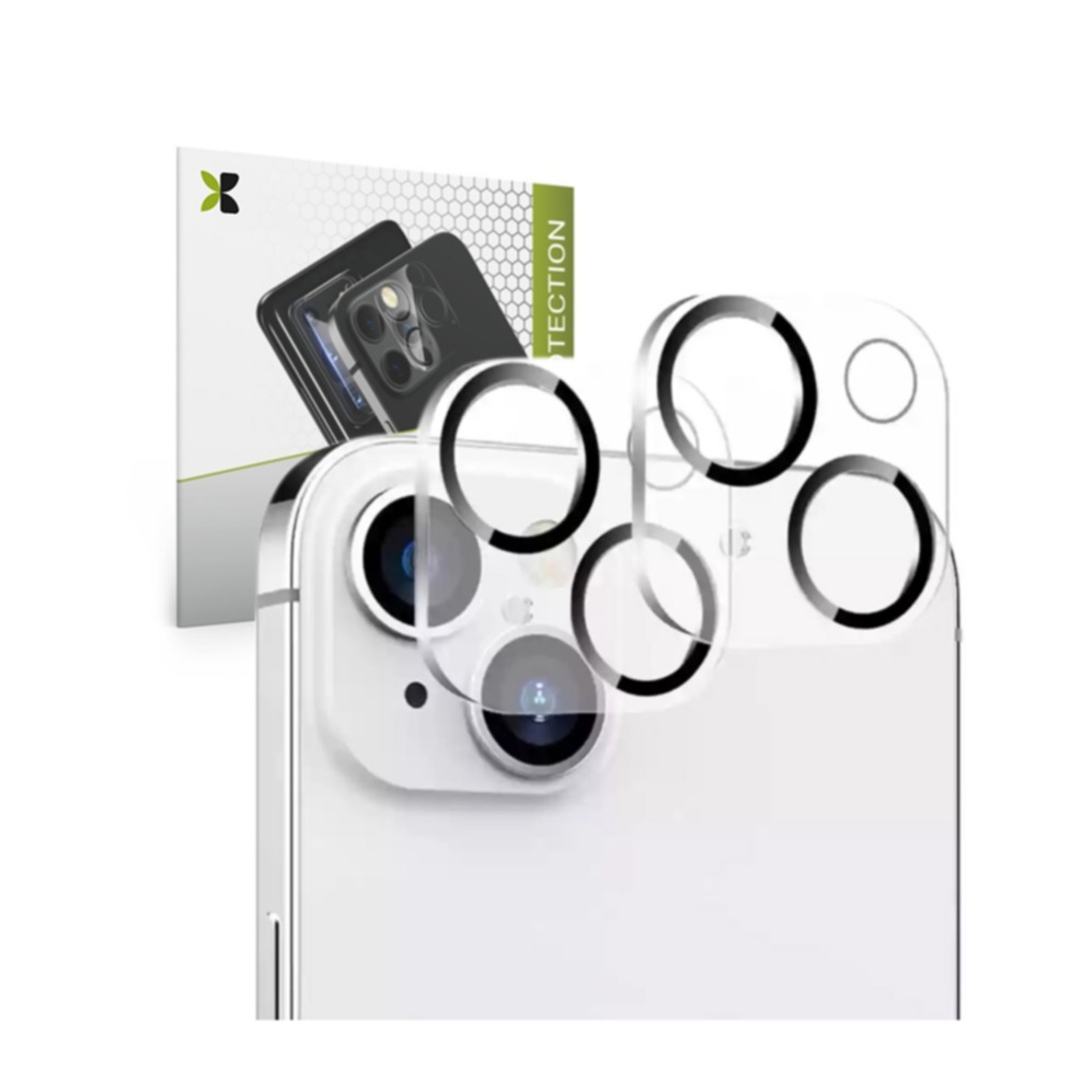 (2er Set) iPhone 15 / iPhone 15 Plus Kamera Objektiv Protector Panzer Glas Case Friendly - Transparent