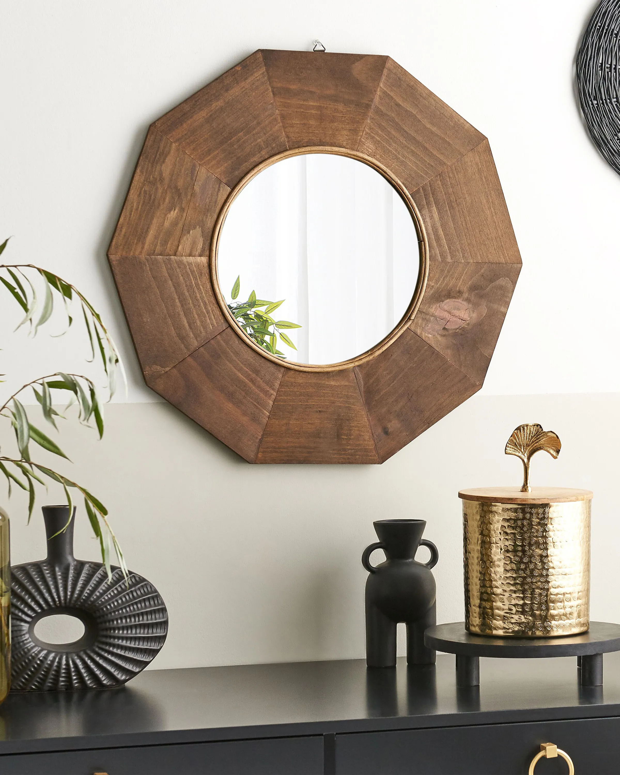 Wandspiegel ASEM 60 cm 60 cm Populierenhout Bruin