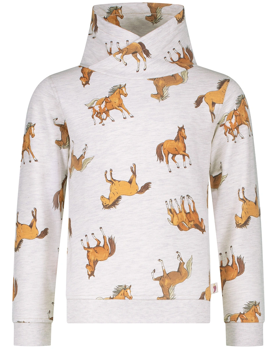 Sweatshirt HORSE WORLD - HORSE AOP in beige meliert