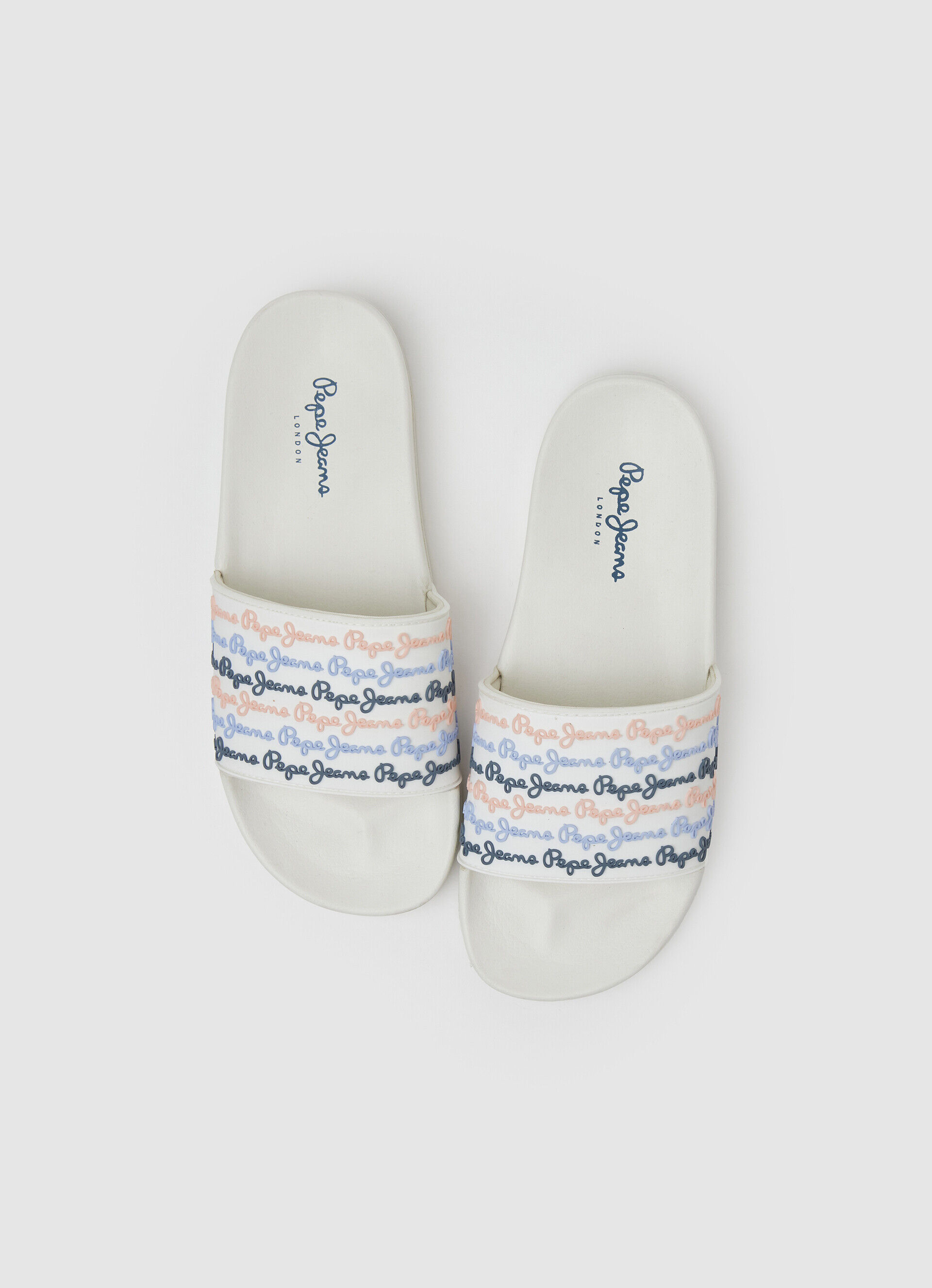 Conjunto de chinelos de praia - branco-creme