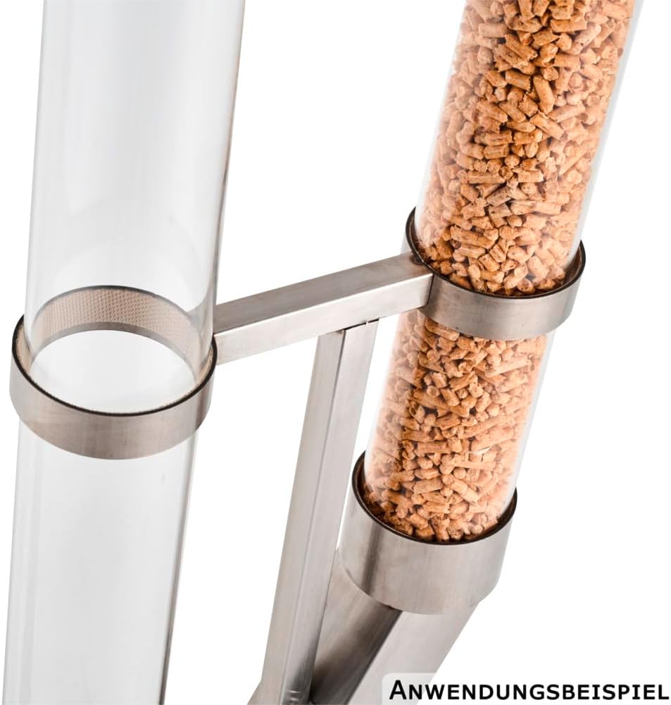 Feuerrohr aus Edelstahl & Glas - Pelletfackel für außen - Outdoor Feuersäule für Pellets