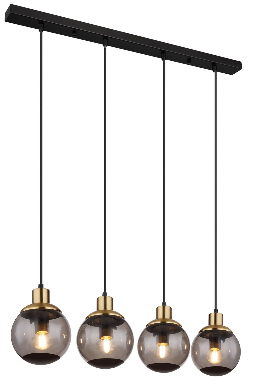GLOBO Retrofit Balkenpendel POTTER 75 cm schwarz /messingfarbig