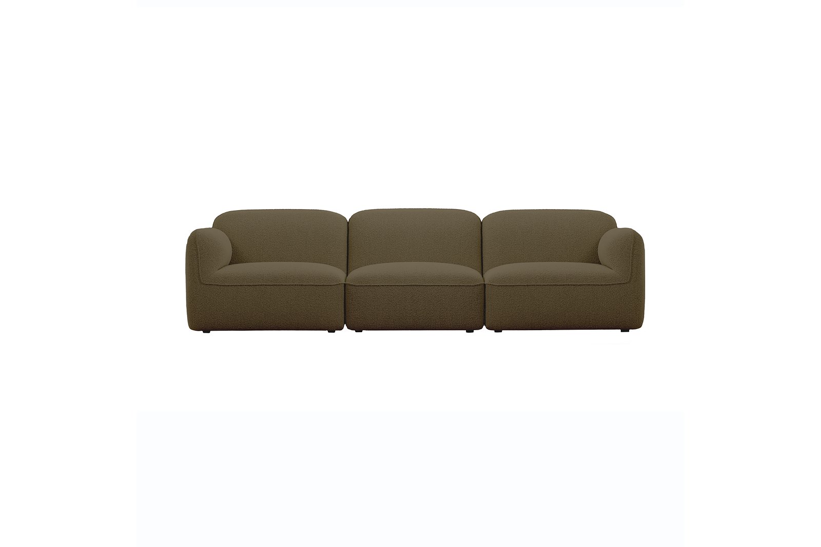 Fluff 3-seter Tekstil Copenhagen Boucle 500 Green med sorte ben