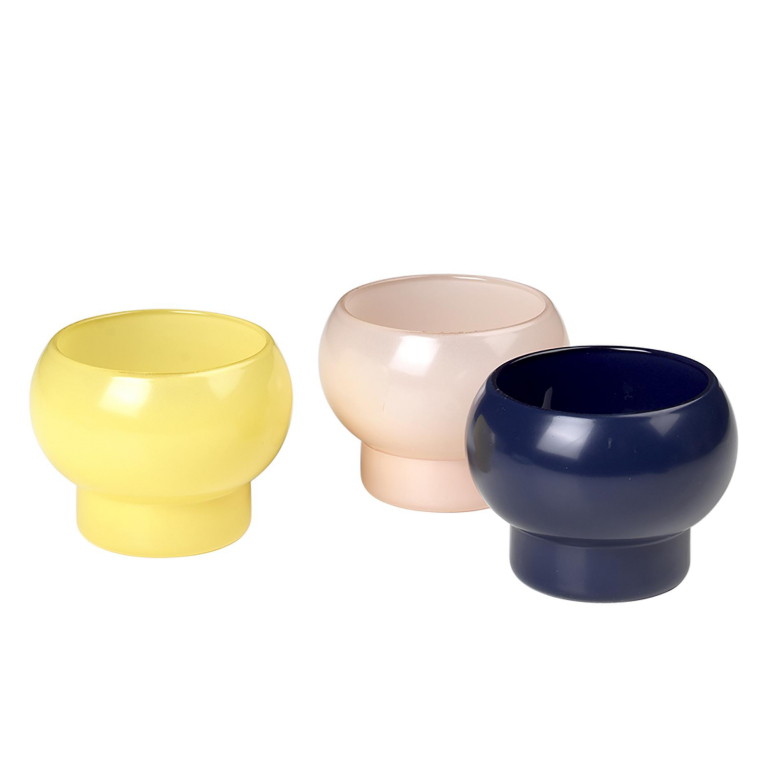 Broste Copenhagen Agathe waxinelichthouder set van 3 yellow blush