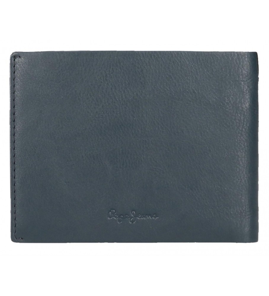 Carteira Pepe Jeans Marshal em couro azul marinho
