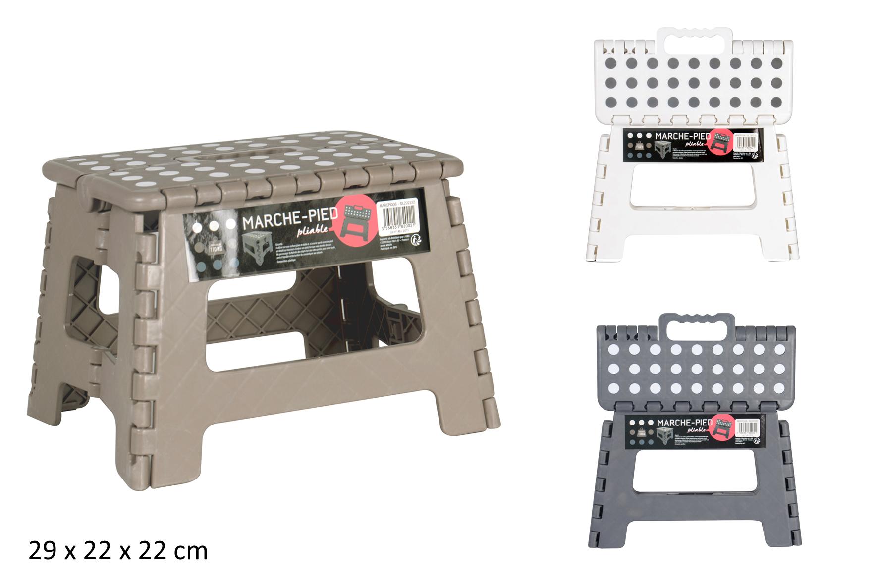 MARCHE PIED PLIANT PLASTIQUE 29X22X22CM
