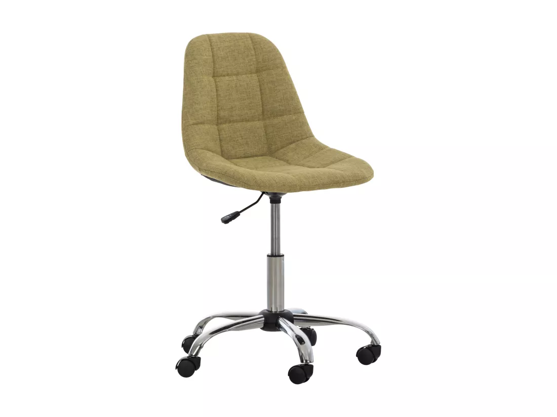 Chaise de bureau - Tissu & Métal chromé - Vert - Emil