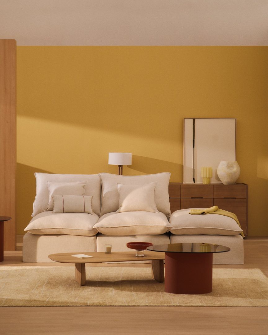 Kave Home   Anarela 2-Zitsbank + Hocker