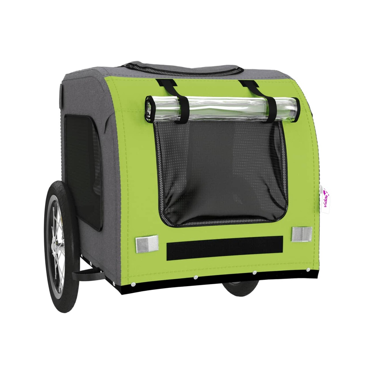 VidaXL Fahrradanhänger Hund 125 x 64 x 66 cm (L x B x H) grün