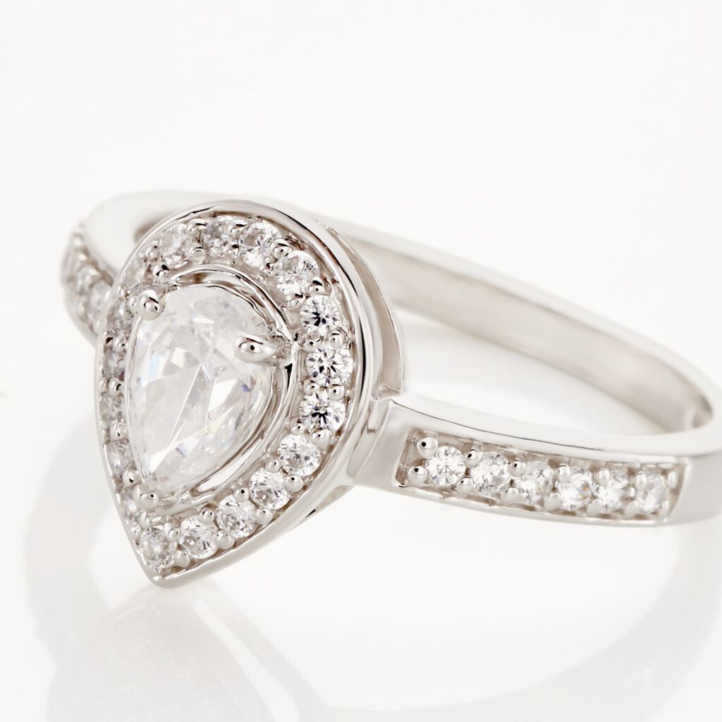 Bague Or Blanc Uxellus Oxyde De Zirconium