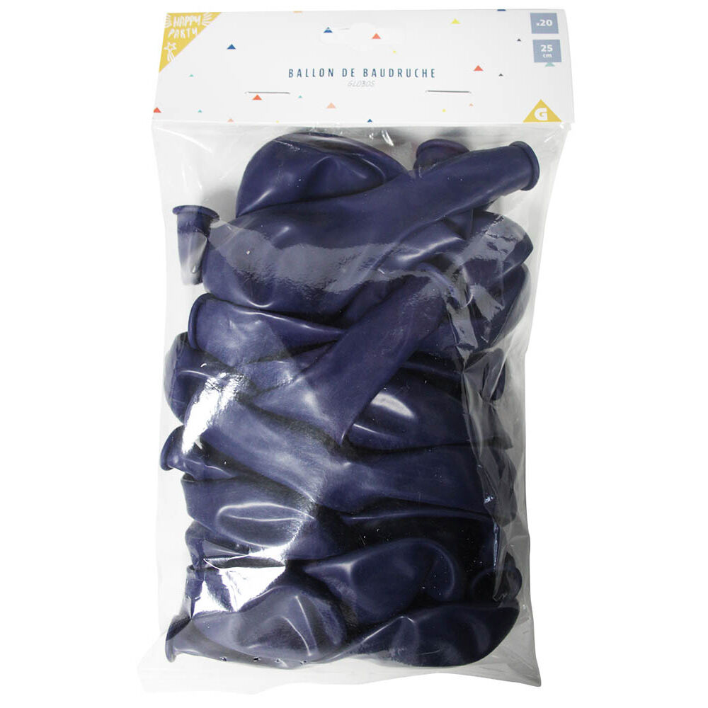 Ballon de baudruche uni bleu marine x20