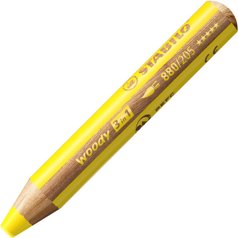 Crayon multi talents stabilo woody 3 in 1 jaune
