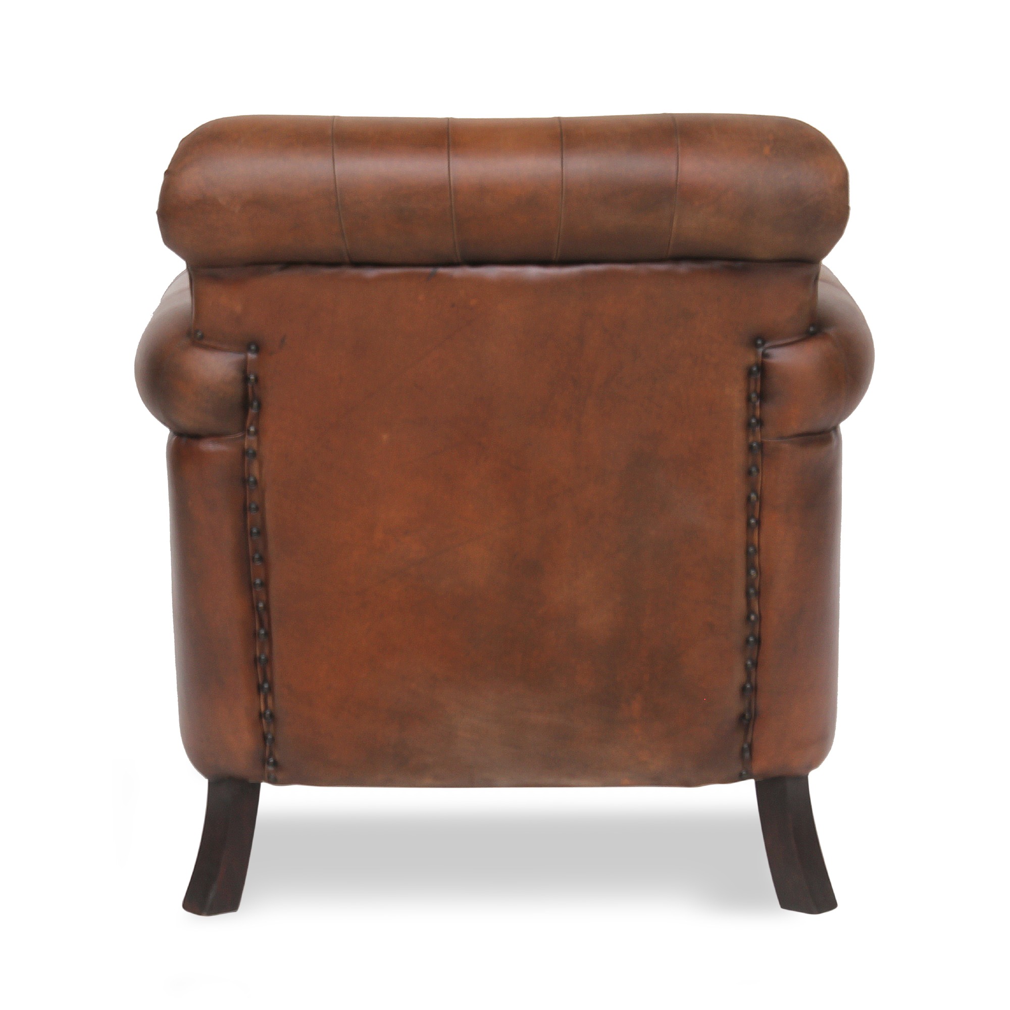 Ledersessel 'Chest' mit Armlehnen, braun, T 86 cm, B 88 cm, H 94 cm von fischer's lagerhaus