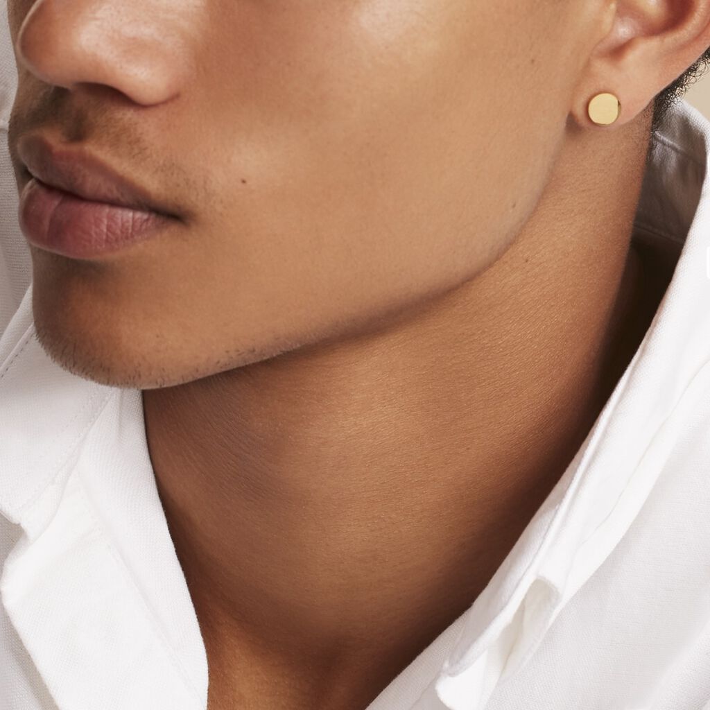 Boucles D'oreilles Puces Jourdan Eas Acier Doré