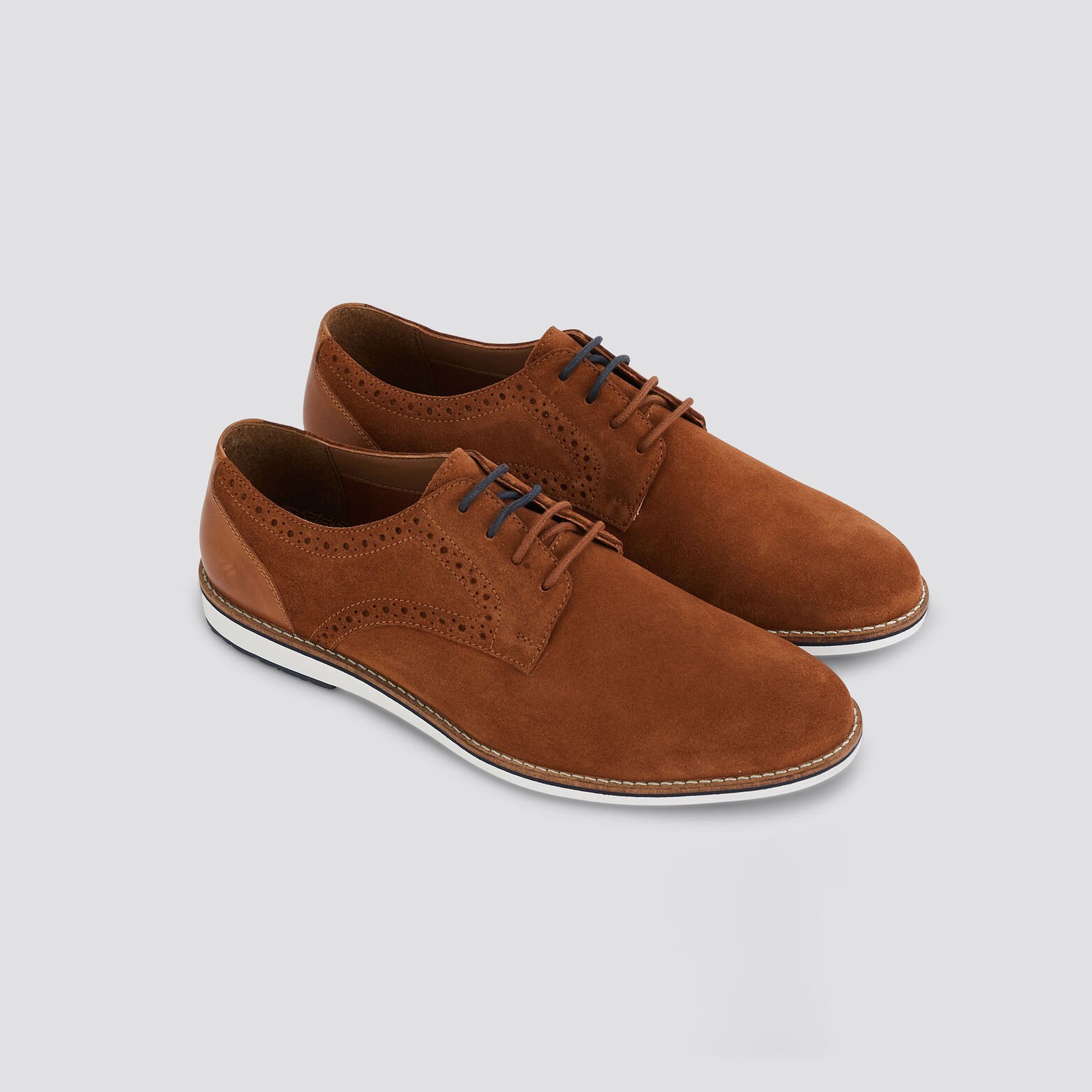Derby en cuir Camel