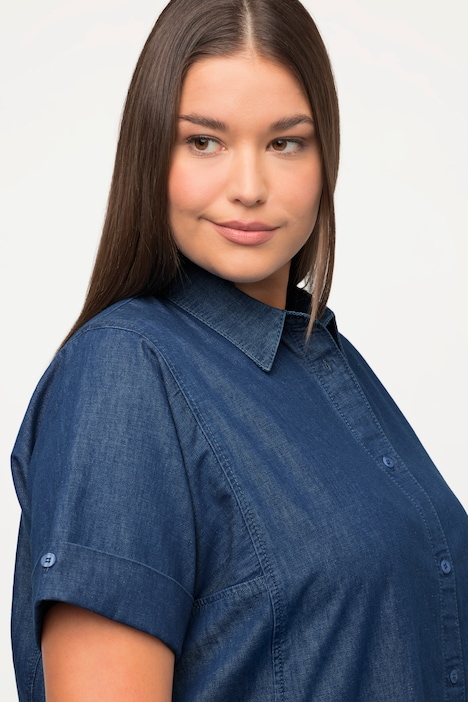 Shirtbluse, Biobaumwolle, Boxy Fit, Halbarm