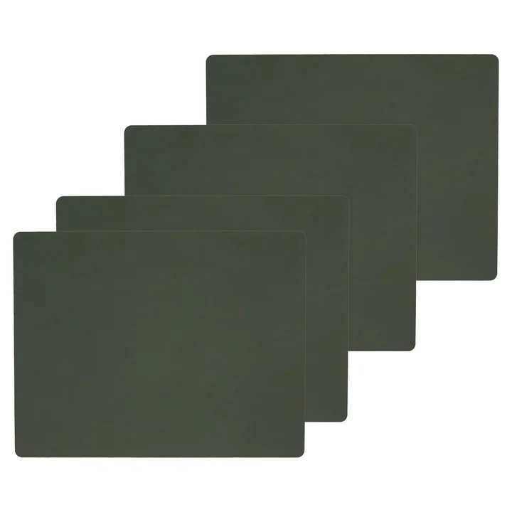 Lind DNA - Tischset Square L, 35 x 45 cm, Nupo dunkelgrün (4er-Set)