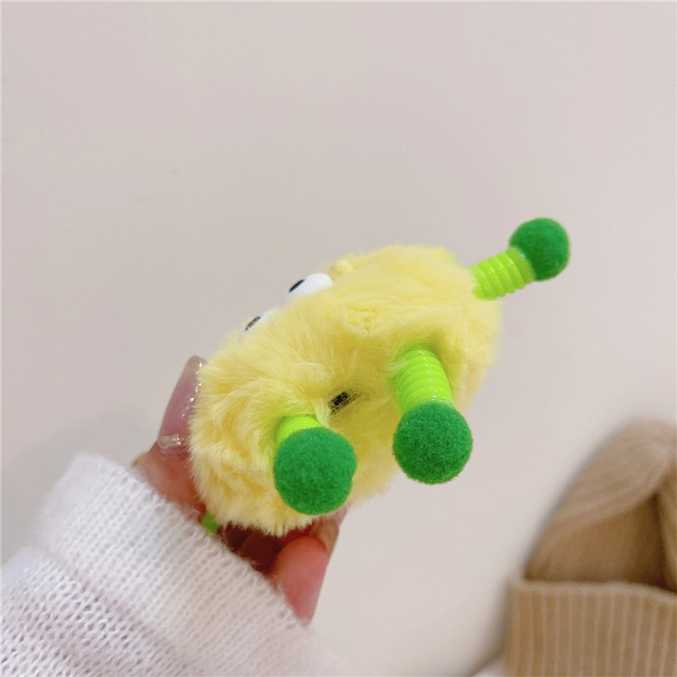 AirPods Pro (2. Generation) Gummi Case Plüsch Schutzhülle - Feder Monster (Gelb)