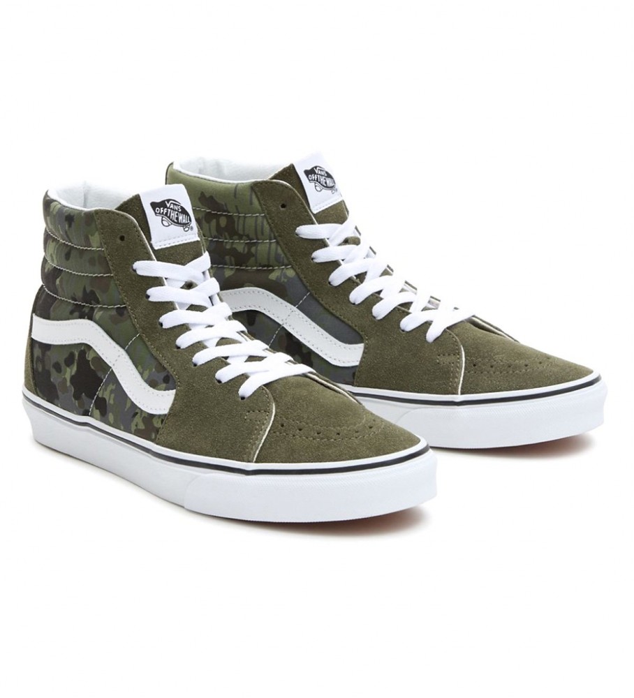 Tênis Vans de couro camuflado verde
