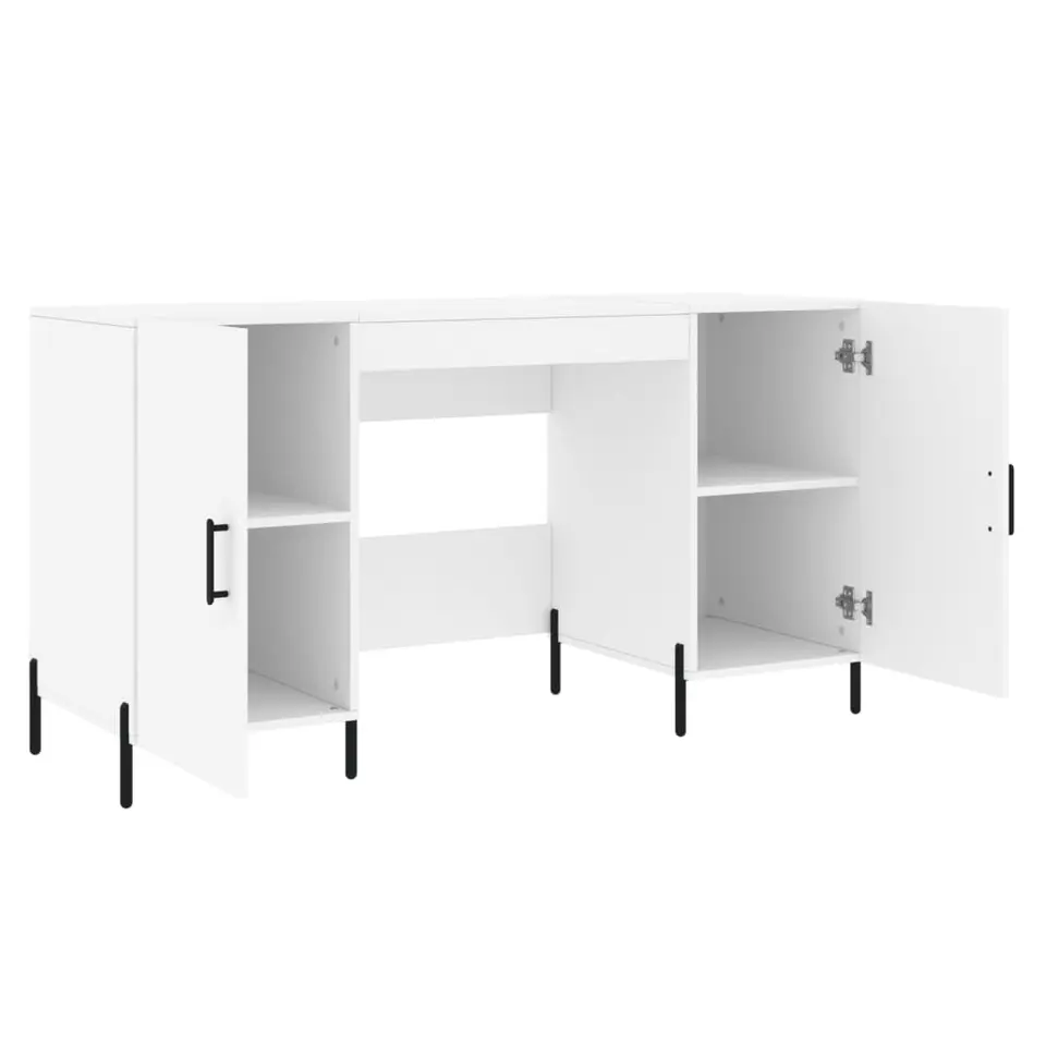 vidaXL - Bureau - Wit - Bewerkt hout