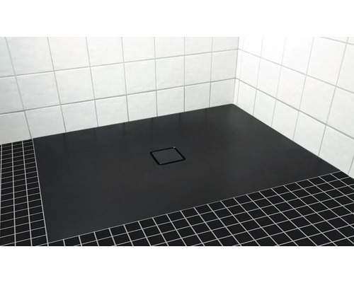 KALDEWEI CONOFLAT Secure Plus 780-1 douchebak, 90 x 80 x 3,2 cm, matzwart, antislipcoating over het gehele oppervlak, 465000012676