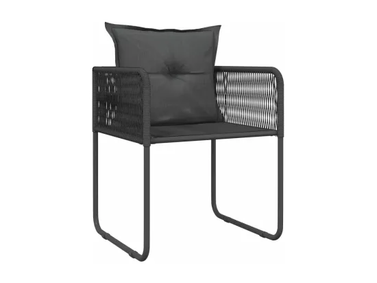 Ensemble de salle à manger de jardin 7 pcs Noir