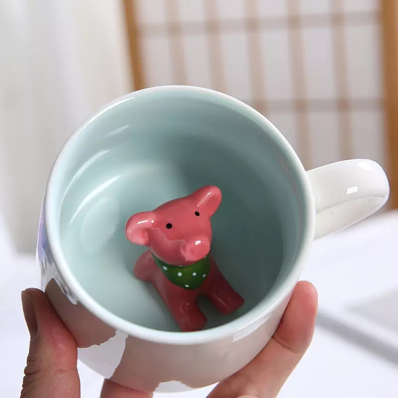 Süsse 3D Keramik Kaffee Tasse Geschenk Tee Cup - Schweinchen