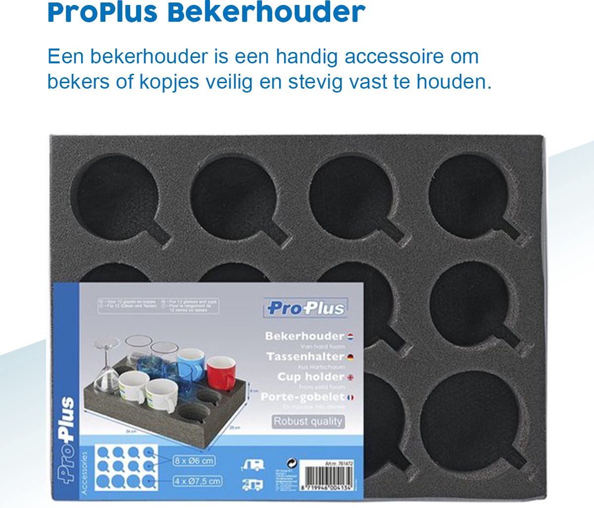 ProPlus hard foam bekerhouder - 34 x 25 cm