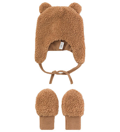 Name It Set - Mütze/Fäustlinge - Teddy - NbnMatuta - Streifenhör