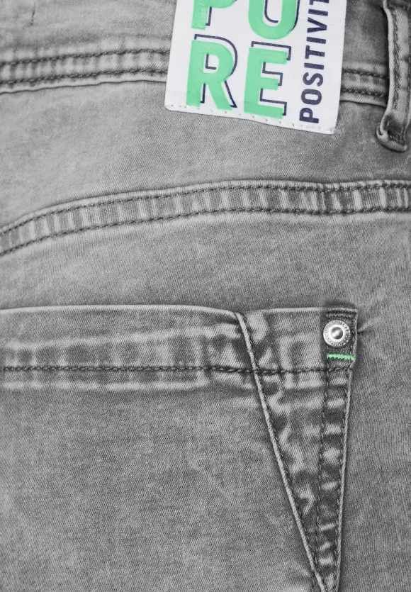 Graue Casual Fit Jeans - light grey stone wash