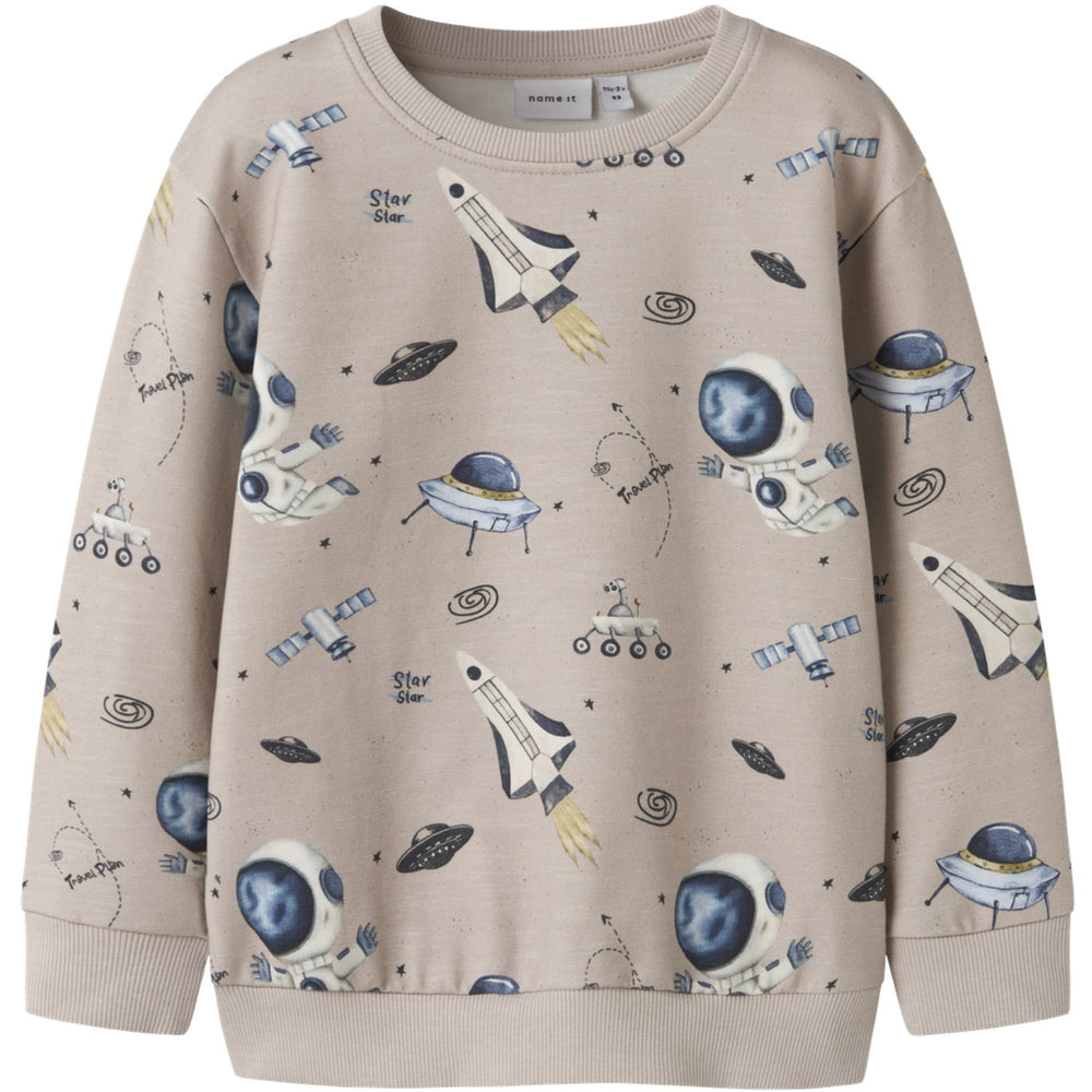 Køb Name It Chateau Gray Nmmdace Ls Nreg Sweat Unb Box