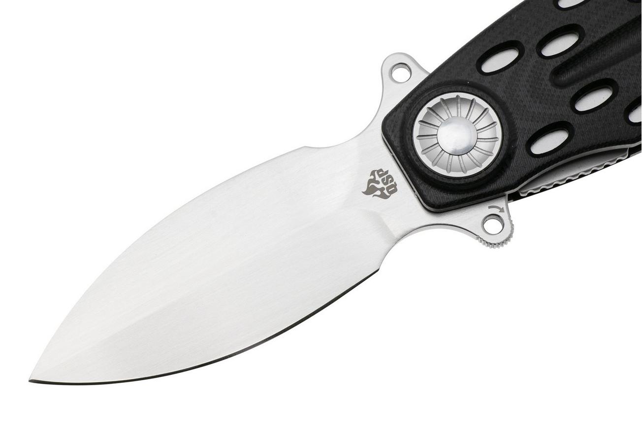 QSP Knife Beetle 162-A, Satin 14C28N, Black G10, zakmes