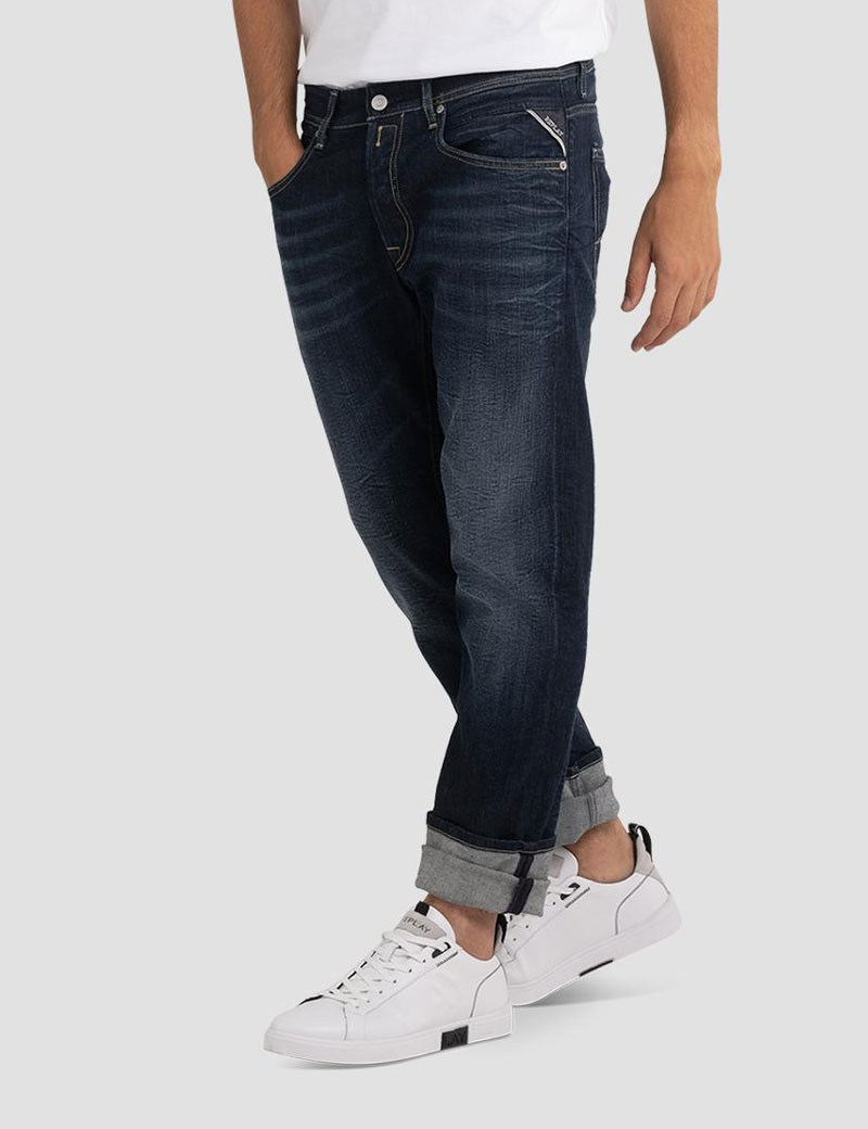 REPLAY JEAN HOMME GROVER COUPE DROITE INDIGO